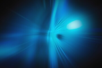 Obraz premium Abstract burst of blue and cyan light rays is radiating from glowing core in flat design