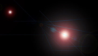 Deux effets de halo lumineux sur un fond noir.