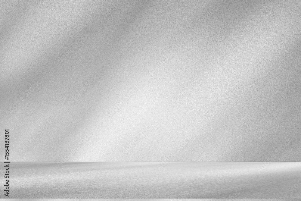 Poster Wall interior background, studio and backdrops show products.with shadow from window color white and grey. background for text insertion and presentation product	

