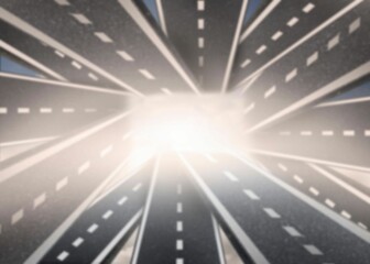 Roads gathering while crossing each other