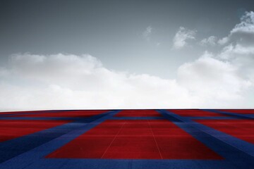 Digitally generated image of bi colored sports ground