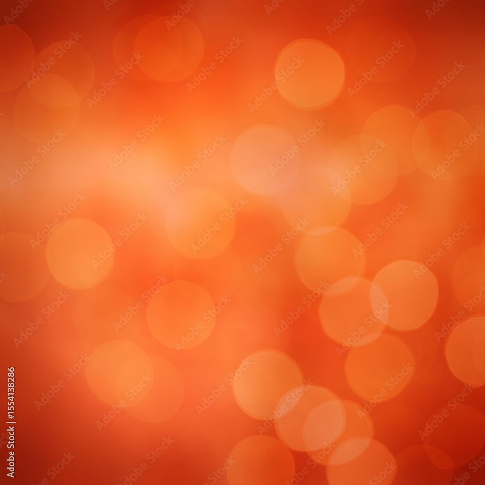 Poster abstract orange bokeh pattern is featuring glowing circles over warm gradient flat vector design