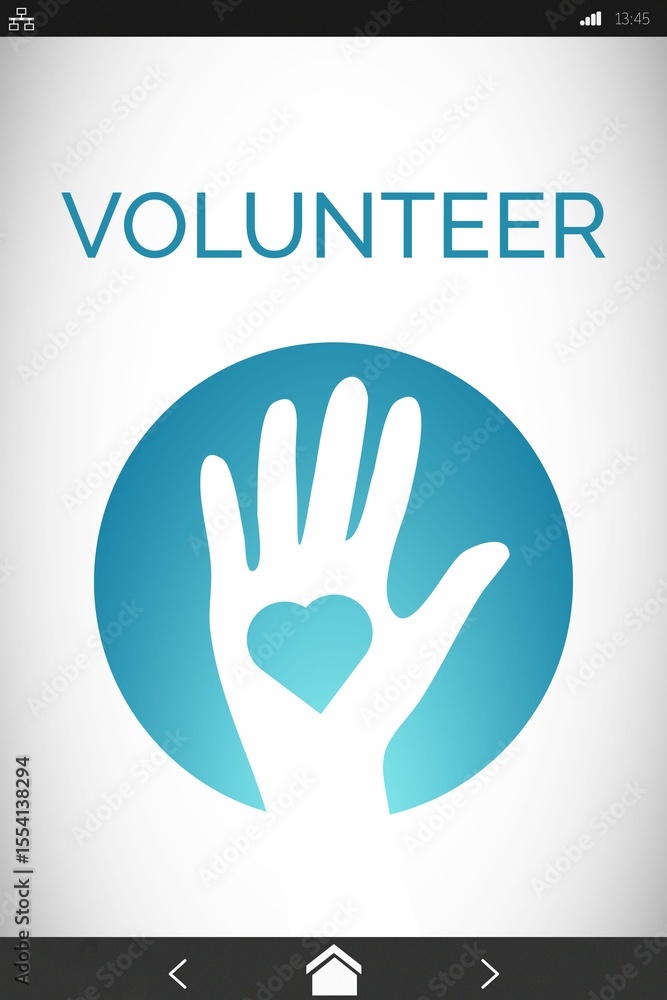 Aufkleber digitally composite image of volunteer text with icons