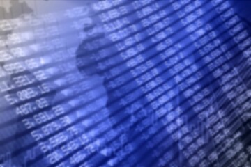 Stock exchange numbers on trading board
