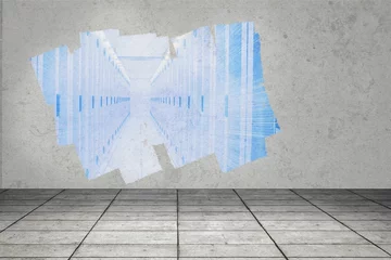 Photo sur Plexiglas Display on wall showing server hallway