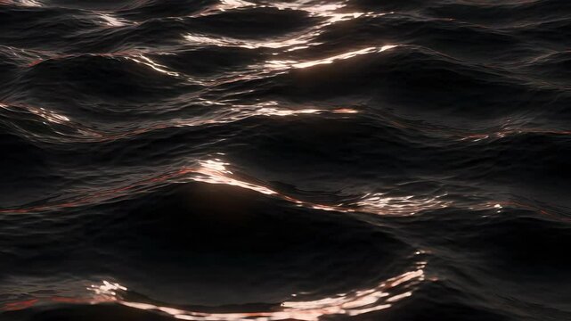 Dark Ocean Waves Texture Water Surface and Sunlight Reflecting for Adobe Stock Photo