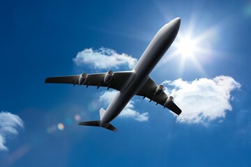 Obraz premium 3D plane flying in the sky