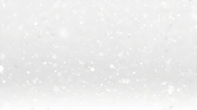 Delicate Snowflakes Gently Falling Against A Clean White Background Creating A Winter Wonderland