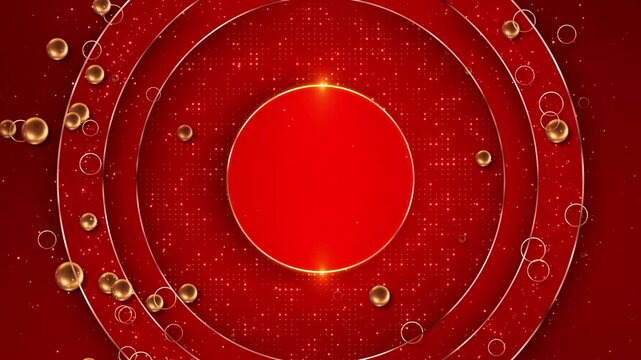 Stage shaped golden Red particle background luxury gold light sparkling particles explosion glitter For event, festival, presentation, music, show, party, Award, fashion, Music, festival, club, stage.