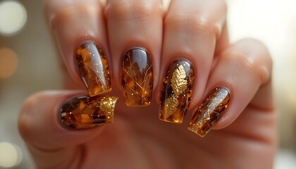 Cheerful close-up of almond-shaped nails in a bright neon yellow, with some nails featuring a unique sunflower or daisy illustration, perfect for a sunny summer vibe. 