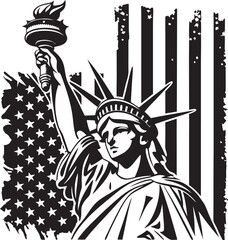 4th july american independence day silhouette vector set