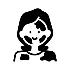 Vector solid black icon for Holi celebration