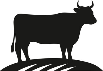 Cow silhouette, Black cow silhouette, animal silhouette