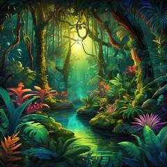 Bio-luminescent Jungle Oil Painting Style Stop-Motion Animation