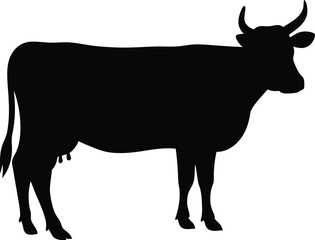 Cow silhouette, Black cow silhouette, animal silhouette