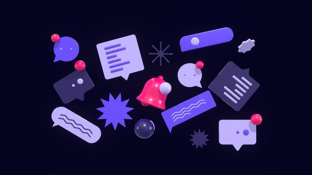 3d, animated, speech, bubble, background, chat, communication, business, social, media, content, conversation, talk, message, dialogue, interface, digital, modern, graphic, design, illustration, motio