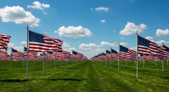 Field of Flags A Moving Tribute to American Patriotism - Powered by Adobe