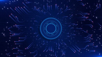 Futuristic AI artificial intelligence data mining circuit board electronic deep learning Computer chip technology. Motherboard. Futuristic AI Microchip Connecting with a PCB and Powering Entire System - Powered by Adobe