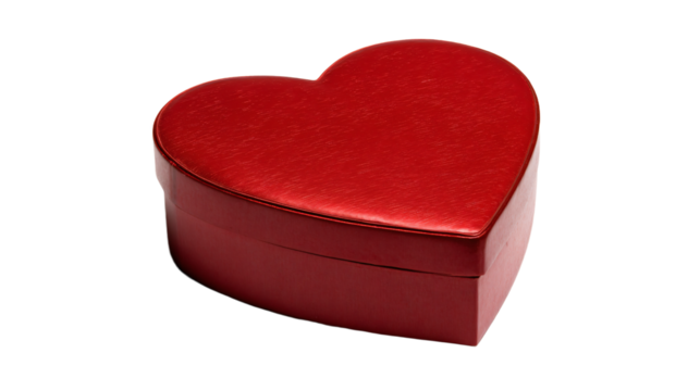a red heart shaped box on a white background