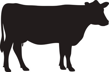 Cow silhouette, Black cow silhouette, animal silhouette