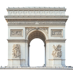 Arc de Triomphe Paris iconic monument French architecture isolated on a transparent background