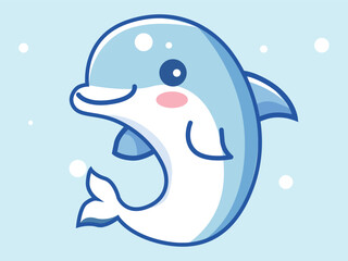 cute dolphins, cute dolphin illustration swimming © Lulu