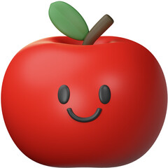 Smiling 3D Cartoon Apple