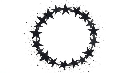 Stardust Shiny Shooting Star Circle Frame.