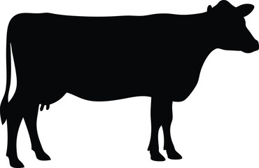 Cow silhouette, Black cow silhouette, animal silhouette