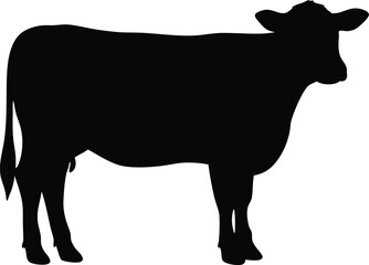 Cow silhouette, Black cow silhouette, animal silhouette