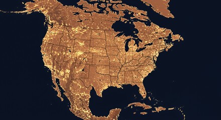North America's Glowing Cities: A Nighttime Satellite View