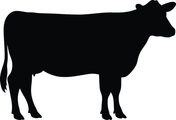 Cow silhouette, Black cow silhouette, animal silhouette