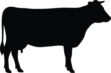 Cow silhouette, Black cow silhouette, animal silhouette