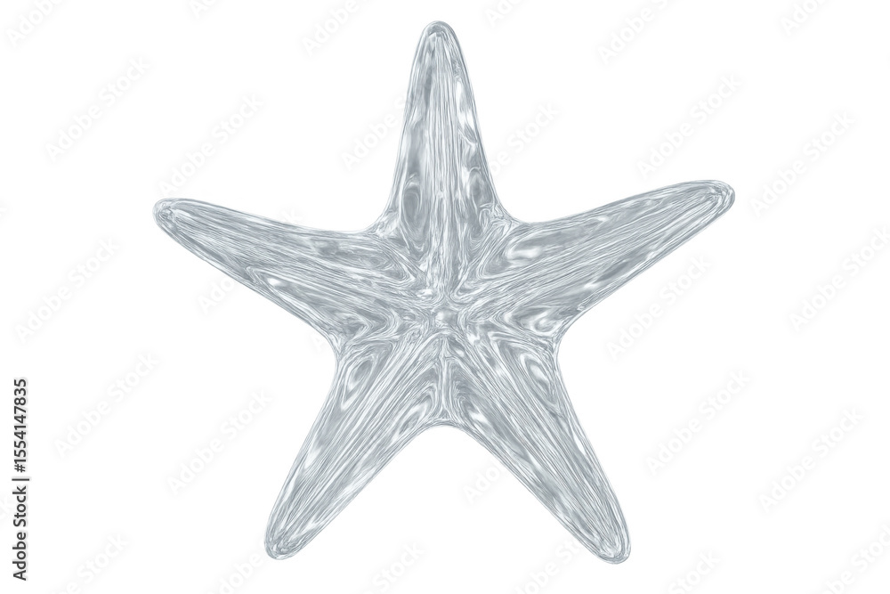 Poster glass starfish with transparent background, creating a unique and elegant visual with light gray ref
