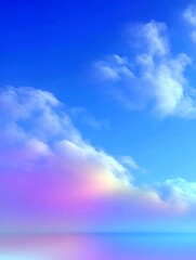 Obraz premium Vibrant Sky and Pastel Seascape