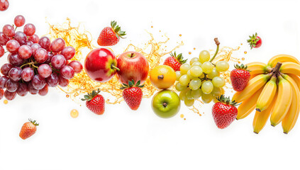 banana fruit splash green grapes red grapes apple and banana combo fresh strawberries citrus fruits orange and apple juicy banana bunch fruit mix splash pomegranate fruit vibrant fruit 