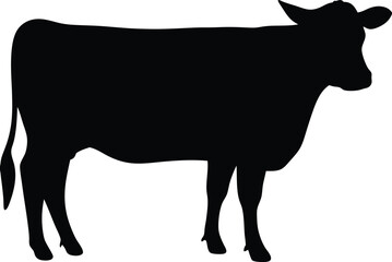 Cow silhouette, Black cow silhouette, animal silhouette
