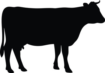 Cow silhouette, Black cow silhouette, animal silhouette
