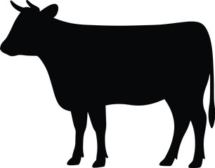 Cow silhouette, Black cow silhouette, animal silhouette