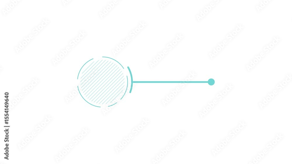 Poster animated element for infographics - striped circle callout with horizontal line