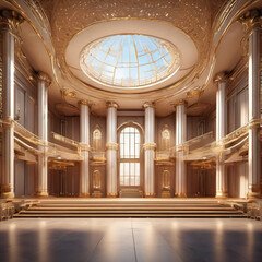 Virtual Concert Hall Architectural Style: Matte Painting Artistry
