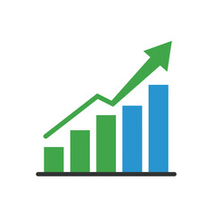 business graph on white background