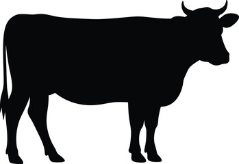 Cow silhouette, Black cow silhouette, animal silhouette