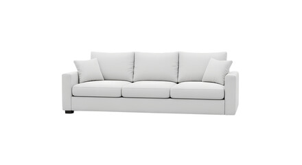 Modern White Sofa - Clean Lines and Minimalist Design with Black Legs White Sofa - Timeless Design for Modern Interiors isolated on transparent background