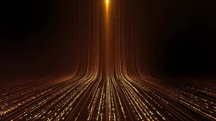 Luxurious line speed trail futuristic golden empty stage, particles background cycled 3d animation. Abstract futuristic lines laser rays speed light. product presentation cyberspace stream party award - Powered by Adobe