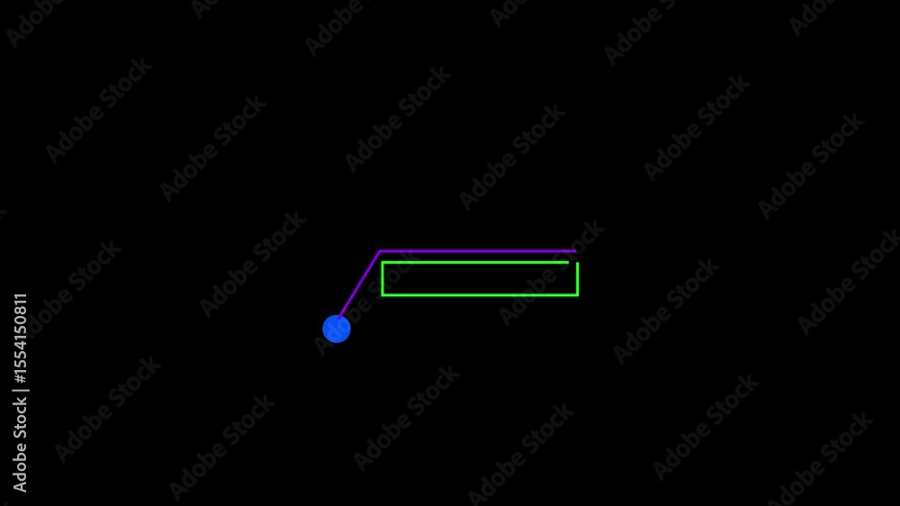 Fototapete simple elements frame lines call, out animation for text on black 4k video.loop in of a rectangular 