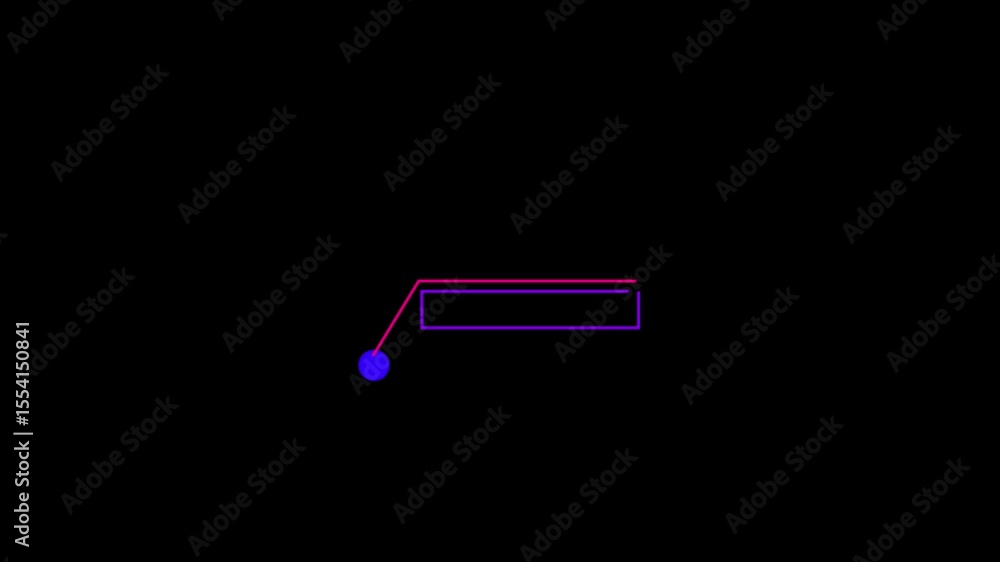 Fototapete simple elements frame lines call, out animation for text on black 4k video.loop in of a rectangular 
