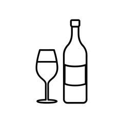 Elegant Wine Pairing An Illustration of a Bottle and Wine Glass Depicting Celebration Fine Dining and the Art of Sommelier Services