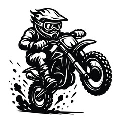 Extreme Dirt Bike Rider Vector Illustration.eps