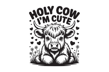 highland cow illustration vector